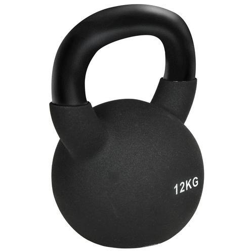 TRUUSK Kettlebell 12 KG Gietijzer - Neopreen Coating - Vloer, Sport en Fitness, Fitnessmaterialen, Nieuw, Verzenden