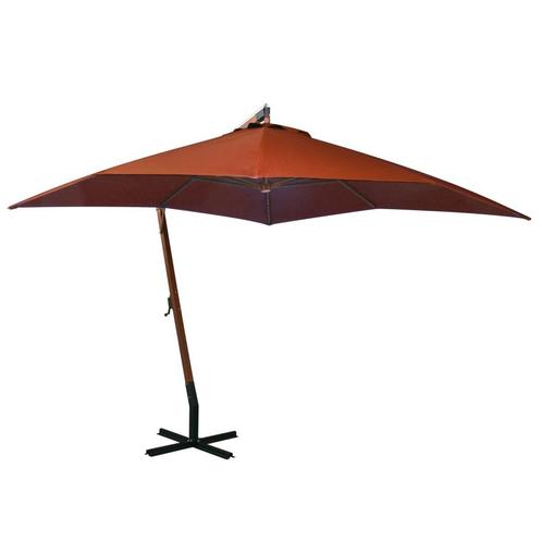 vidaXL Zweefparasol met paal 3x3 m massief vurenhout, Tuin en Terras, Parasols, Nieuw, Verzenden