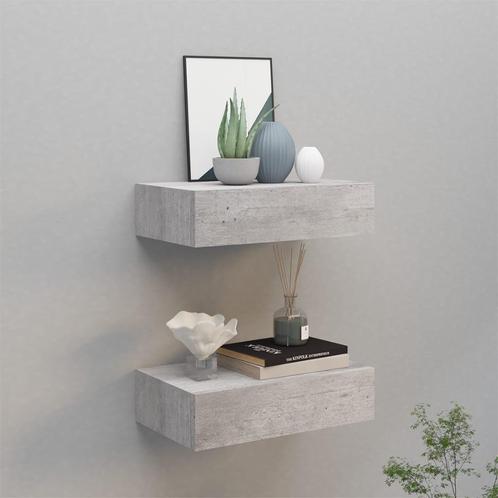 vidaXL Wandschappen 2 st met lade 40x23,5x10 cm MDF, Huis en Inrichting, Woonaccessoires | Wandplanken en Boekenplanken, Nieuw