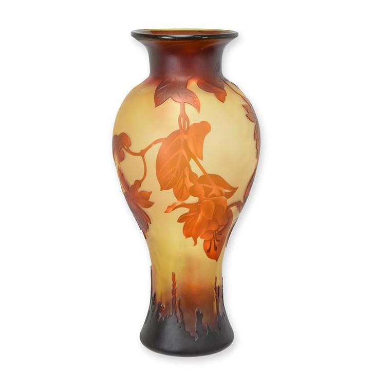 A CAMEO GLASS BALUSTER VASE HUMMINGBIRD (Interieur), Antiek en Kunst, Kunst | Beelden en Houtsnijwerken, Verzenden