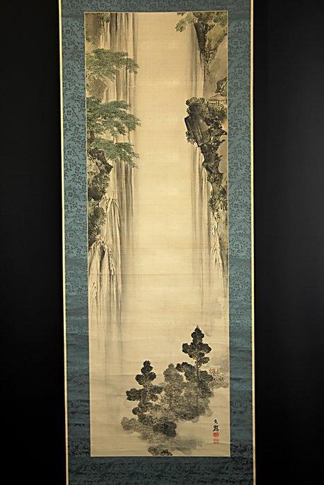 Waterfall - With signature and seal  Bunrin - Japan -, Antiek en Kunst, Antiek | Overige Antiek