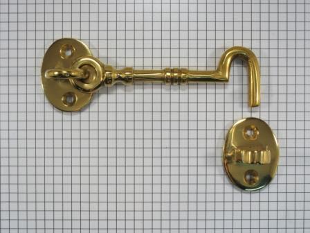 Deurhaak en vanger klein, geelmessing, Doe-het-zelf en Verbouw, Hang- en Sluitwerk, Nieuw, Ophalen of Verzenden