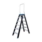 Dubbele trap 2x6 treden Eurostairs prof. Black/Blue, Doe-het-zelf en Verbouw, Ladders en Trappen, Nieuw, 2 tot 4 meter, Ophalen of Verzenden