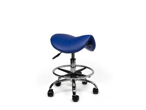 Zadelkruk Blauw - Lage uitvoering met Voetsteun, Huis en Inrichting, Krukjes, Nieuw, In hoogte verstelbaar, Kunststof