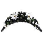 vidaXL Kerstboog met LED-lampjes 90 cm PVC zwart, Diversen, Kerst, Verzenden, Nieuw