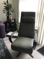 Leren relaxfauteuil met stalen frame - met extra nekkussen, Huis en Inrichting, Ophalen of Verzenden, Nieuw, Leer