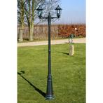 vidaXL Tuinlantaarn Preston 2-arms 215 cm donkergroen, Tuin en Terras, Buitenverlichting, Verzenden, Nieuw, Aluminium, Staande lamp