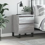 vidaXL Nachtkastje 40x35x50 cm bewerkt hout grijs sonoma, Huis en Inrichting, Slaapkamer | Nachtkastjes, Minder dan 45 cm, Verzenden