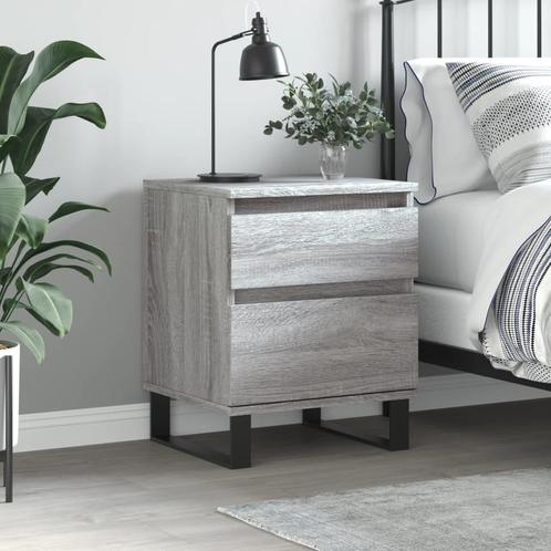 vidaXL Nachtkastje 40x35x50 cm bewerkt hout grijs sonoma, Huis en Inrichting, Slaapkamer | Nachtkastjes, Nieuw, Minder dan 45 cm