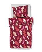 HEMA Dekbedovertrek flanel 140x200/220 bladeren rood, Verzenden, Nieuw, Rood