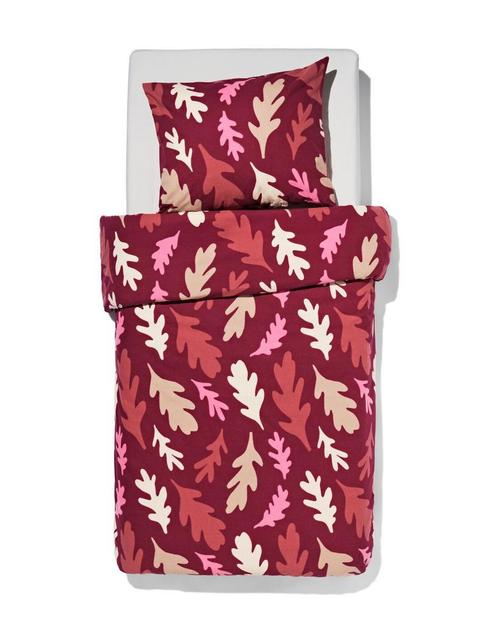 HEMA Dekbedovertrek flanel 140x200/220 bladeren rood, Huis en Inrichting, Slaapkamer | Beddengoed, Nieuw, Verzenden