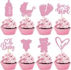 8 cupcakeprikkers Baby Girl roze of blauw + 8 cupcakebakjes, Hobby en Vrije tijd, Taarten en Cupcakes maken, Verzenden, Nieuw