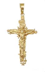Zwaar en groot 14 karaat Gouden Kruis Christus Kettinghanger, Nieuw, Goud, Goud, Kruis of Symbool