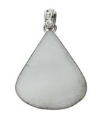 Zilveren blauwe Chalcedoon edelsteen druppel XL hanger, Verzenden, Nieuw