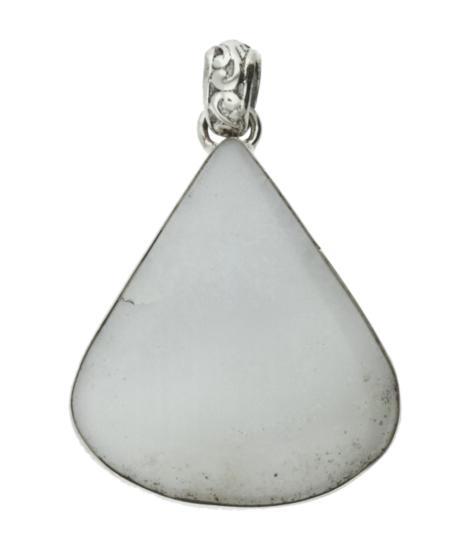 Zilveren blauwe Chalcedoon edelsteen druppel XL hanger, Sieraden, Tassen en Uiterlijk, Kettinghangers, Verzenden