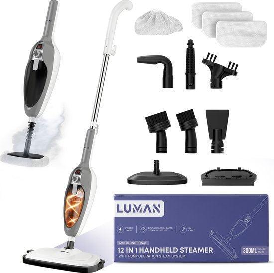 2dekans | LUMAN 12 in 1 Stoomreiniger Én Handstomer V1 -, Huis en Inrichting, Schoonmaakartikelen, Ophalen of Verzenden