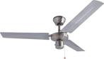 BESTRON DT48C PLAFONDVENTILATOR 120 CM CHROOM / RVS 60 WATT, Ophalen of Verzenden, Nieuw