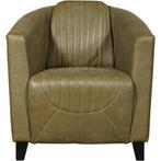 Leren fauteuil Press Special - Vintage Olive (olijf/groen), Nieuw, Ophalen of Verzenden, Eigentijds, Klassiek, Retro, Romantisch, Vintage