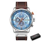 Luxe Horloge voor Heren met Leren Band - Kwarts Sport, Verzenden, Nieuw, Curren
