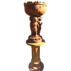 Bloembak met dragende engelen op sokkel – 130 cm – oxide, Tuin en Terras, Ophalen of Verzenden, Nieuw