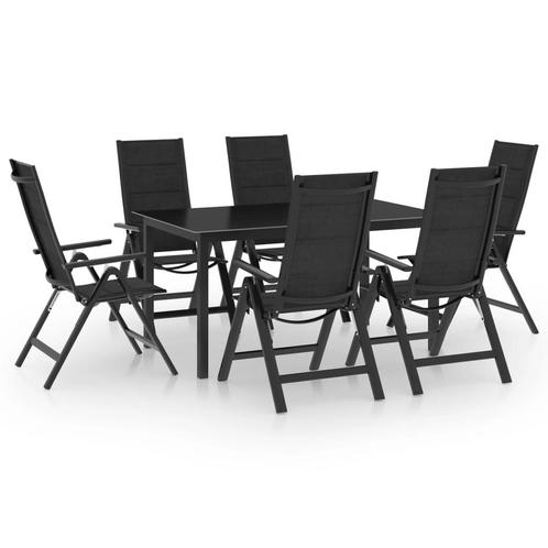 vidaXL 7-delige Tuinset aluminium antracietkleurig, Tuin en Terras, Tuinsets en Loungesets, Tuinset, Nieuw, 6 zitplaatsen, Aluminium