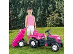 Dolu Eenhoorn Traptractor - Inclusief aanhanger - Roze/Zwart, Verzenden, Nieuw