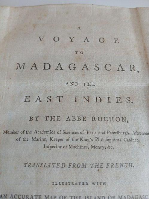 Abbe Rochon - A Voyage to Madagascar, and the East Indies -, Antiek en Kunst, Antiek | Boeken en Bijbels