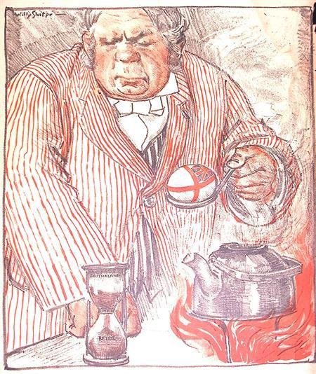 John Bull en politieke kwestie op spotprent (lijst optie), Antiek en Kunst, Kunst | Litho's en Zeefdrukken, Verzenden