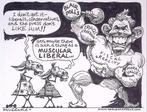 Pentekening Amerika - Gespierde liberaal (lijst optie), Verzenden