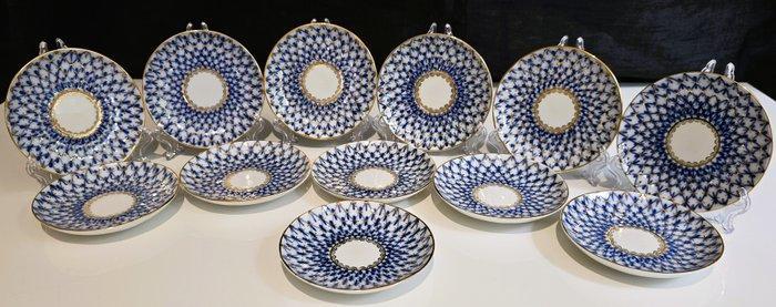 Schotel (12) - Porselein - Lomonosov Cobalt Net, Antiek en Kunst, Antiek | Meubels | Tafels