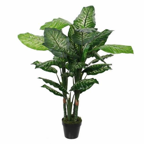 Groene Dieffenbachia kunstplant 120 cm in pot - Overige ku.., Huis en Inrichting, Kamerplanten, Ophalen of Verzenden