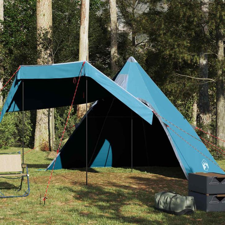 vidaXL Tipitent 5-persoons waterdicht blauw, Caravans en Kamperen, Tenten, Nieuw, tot en met 2, Verzenden