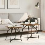 vidaXL Bijzettafelset 2 pcs Gerookte eik en Zwart 50 x 50 x, Huis en Inrichting, Tafels | Bijzettafels, Verzenden, Nieuw