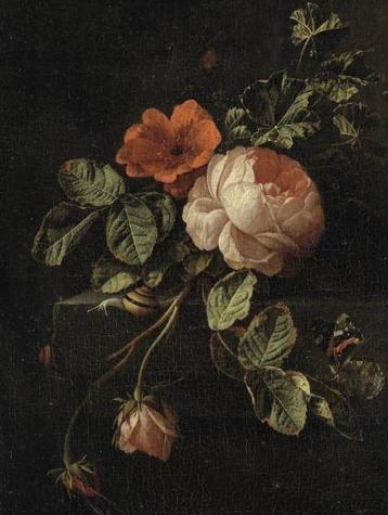 Canvas schilderij Stilleven met rozen -
