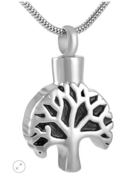 Ashanger, assieraad rvs Tree of life boom, urn sieraad, Sieraden, Tassen en Uiterlijk, Kettinghangers, Zilver, Nieuw, Kruis of Symbool