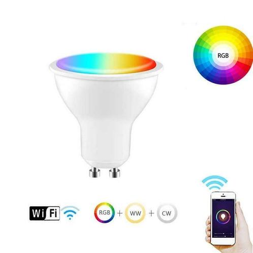 Slimme WIFI LED Spot - RGB - 4 Watt - GU10, Huis en Inrichting, Lampen | Spots, Nieuw, Overige materialen, Ophalen of Verzenden
