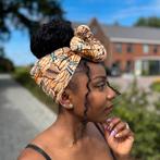Afrikaanse Zalmkleurig Flower stems hoofddoek - headwrap, Kleding | Dames, Hoeden en Petten, Ophalen of Verzenden, Nieuw