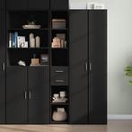 vidaXL buffetkast 30x42,5x185 cm bewerkt hout zwart, Huis en Inrichting, Minder dan 50 cm, Verzenden, Nieuw, Minder dan 100 cm