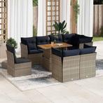 vidaXL 9-delige Loungeset met kussens poly rattan grijs, Tuin en Terras, Tuinsets en Loungesets, Verzenden, Nieuw, Rotan, Loungeset
