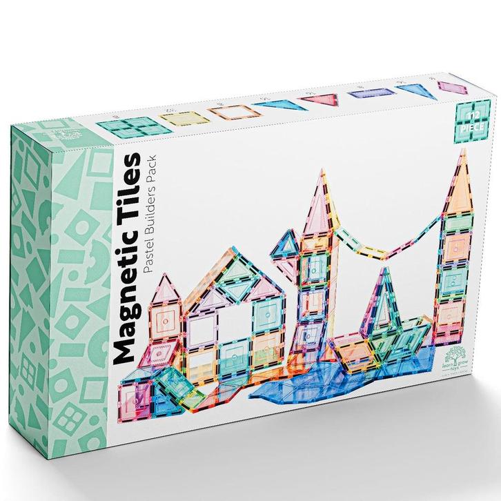 Learn And Grow - 112 stuks Pastel Builders - magnetisch, Kinderen en Baby's, Speelgoed | Overig