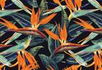 Strelitzia behang Donker, Paradijsvogelbloem, bloemen, Huis en Inrichting, Stoffering | Behang, Bloemen behang, Trendy, modern