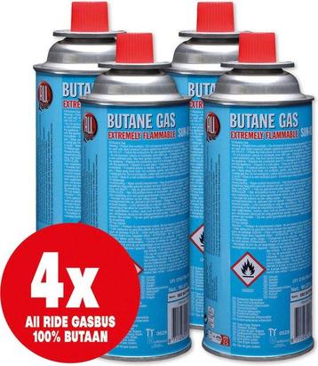 All Ride butaan gasbussen met Bajonet aansluiting – 4 Stuks beschikbaar voor biedingen