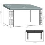 TRUUSK Pergola 4m X 3m Gazebo Gazebo Luifel Tent Metaal Poly, Verzenden, Nieuw