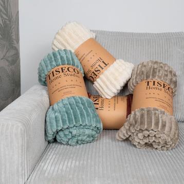 Fleece dekens SALE -  mintgroen, taupe, roze 130 x 160 cm beschikbaar voor biedingen