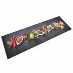 vidaXL Keukenmat wasbaar kruidenprint 60x180 cm fluweel, Verzenden, Nieuw