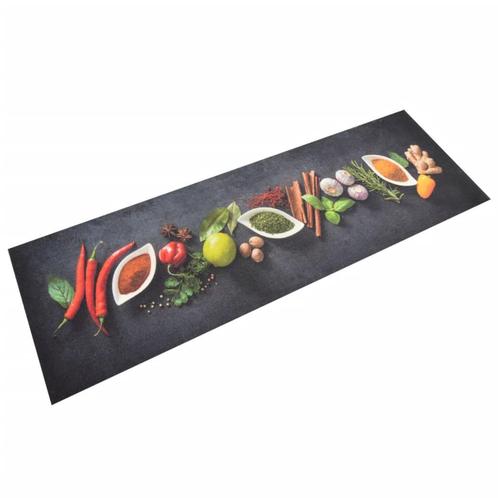 vidaXL Keukenmat wasbaar kruidenprint 60x180 cm fluweel, Tuin en Terras, Deurmatten, Nieuw, Verzenden