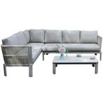 Veneto hoek loungeset 3 delig aluminium latte zand rope, Tuin en Terras, Tuinsets en Loungesets, Ophalen of Verzenden, Nieuw