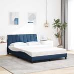 vidaXL Bedframe zonder matras stof blauw 140x200 cm, 140 cm, 200 cm, Stof, Verzenden