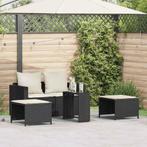 vidaXL 5-delige Tuinbankstel met kussens stapelbaar poly, Verzenden, Nieuw, Rotan