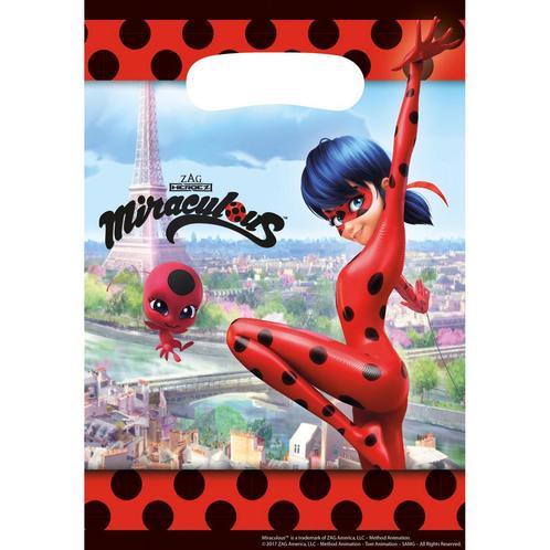 Miraculous Uitdeelzakjes 23cm 8st, Hobby en Vrije tijd, Feestartikelen, Nieuw, Verzenden